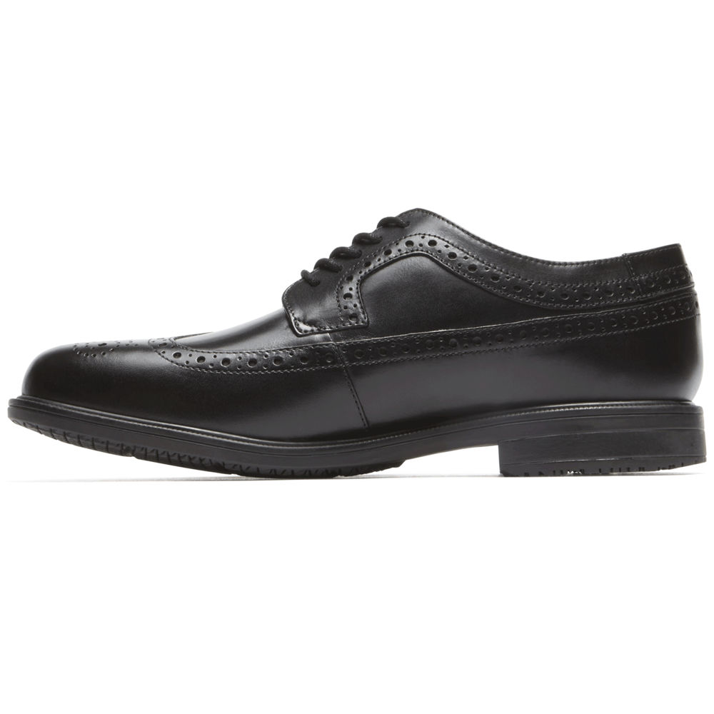 Sapatos Sociais Rockport Homem Pretas - Essential Details Ii Wingtip - 08675UHYM